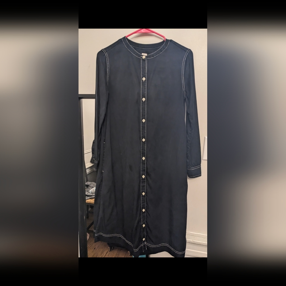 Navy button down dress